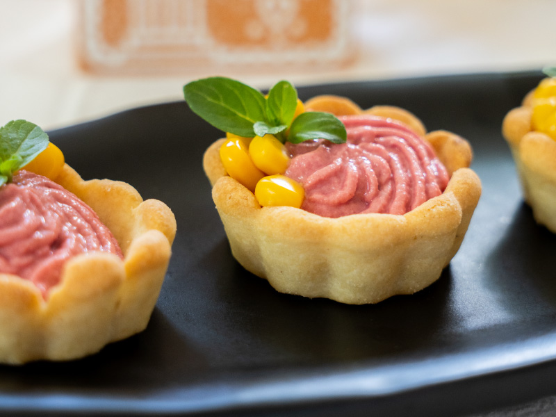 Tarteletas de remolacha y choclo